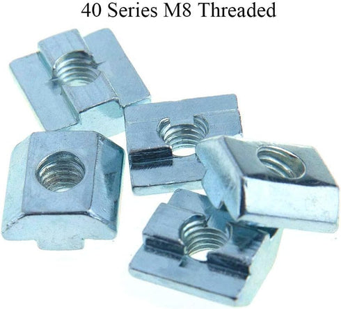 Odinest 40 M8 40x40 4040 8mm 3D 12pcs T Nuts Tee Sliding Slot Nuts Series Threaded Slide in Pre-Assembly for Aluminum