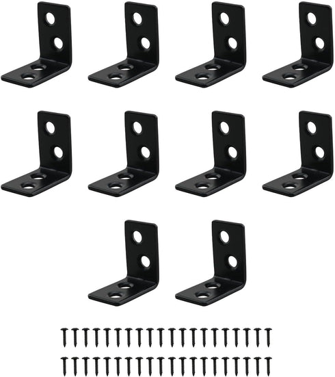 JCBIZ 10PCS 90 Degree L Shape Furniture Connector Corner Code Shelf Bracket Stainless