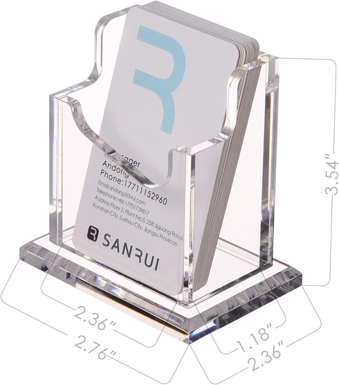 Desk-1 1 YUXUN Acrylic Business Card Holder Slot Tier, Vertical Business Card Holder for Women Men, Business Card