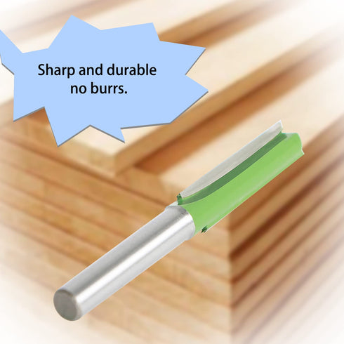 Aopin 10mm Router Bit, 6mm Shank Dia Double Flute Straight Bit Carbide for Woodworking Milling Cutter Tool, 2Pcs