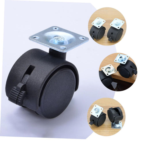 8pcs 1.5 Inch Gadpiparty Nylon Caster Wheels Brake Replacement Casters for Office Chairs Furniture Rolling and Cart