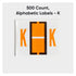 Smead BCCR Bar-Style Color-Coded Alphabetic Label, K, Light Orange, 500 Labels per Roll (67081)