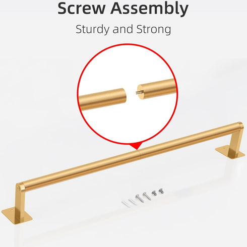 Bathroom Towel Bar, 24 Inch Wall Mounted Towel Rack, Heavy Duty Bath Hand Holder Organizer, Modern Gold Bathroom