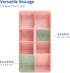 BLUE GINKGO Stackable Plastic Caddy Organizer with Handle - Multipurpose Desk, Makeup, Dorm, Classroom Art Caddy - Pink