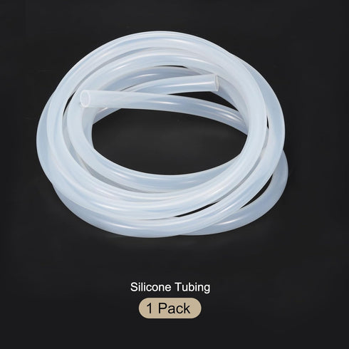 10ft Clear Silicone Tubing 10mm(3/8") ID x 13mm(1/2") OD, Pure Silicone Hoses for Pump Siphoning, Draining, Brewing