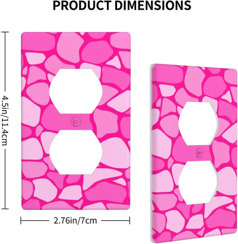 Pink Single Duplex Outlet Light Switch Plate Cover for Home, Bedroom, Kitchen - Decorative 4.5 * 2.76 Inches