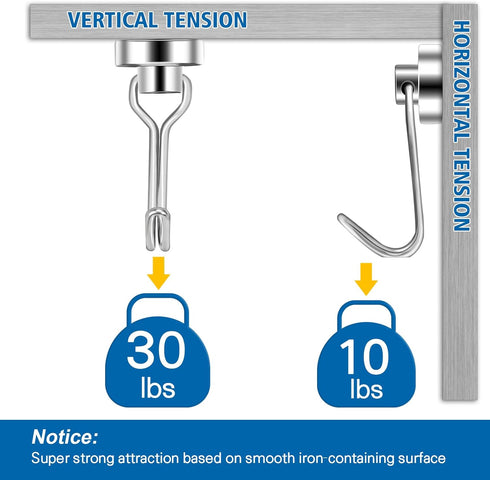 BAVITE Swivel Swing Magnetic Hook, Upgraded Refrigerator Magnetic Hooks, Strong Neodymium Magnet, 30lb Magnetic Hooks