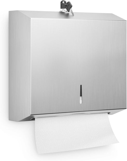 Paper Towel Dispenser Wall Mount -Commercial C Fold/Multi-fold/Tri-fold,Stainless Steel Bathroom Hand Towel