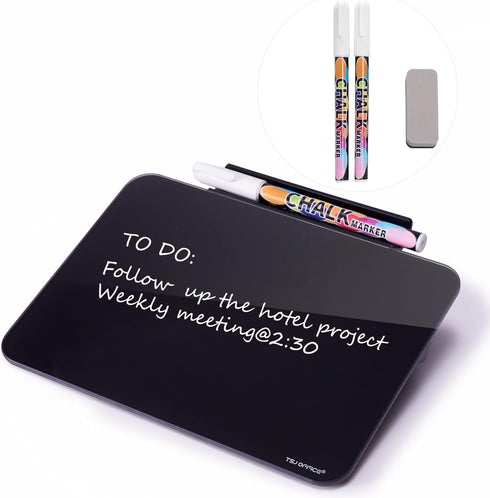 Small Desktop Glass Dry-Erase Whiteboard, 8 X 6 Inches Tabletop Easel Board with Stand for Artist, Teacher, Student