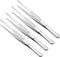 Tweezers, 200mm Length, Stainless Steel Straight Blunt Serrated Tip, 4-Pieces for Mechanical Equipment Product Repair
