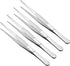 Tweezers, 200mm Length, Stainless Steel Straight Blunt Serrated Tip, 4-Pieces for Mechanical Equipment Product Repair