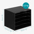 Navaris Bamboo Desk File Organizer, Paper Tray Letter Storage with 4 Adjustable Shelves, Desktop Inbox Trays, Black