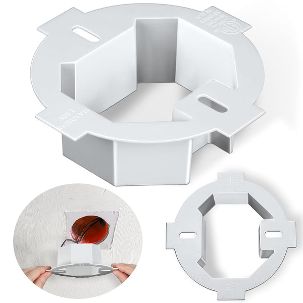 2 Pcs Ceiling Box Extender, Round Electrical Box Extender 4.35 Inch x 1.5 Inch Plastic for 3.5 Inch 4 Inch Boxes, White
