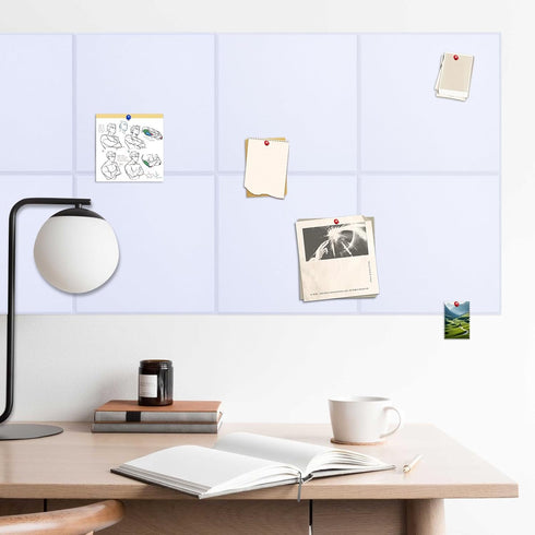 Large Felt Cork Board 47"x35", 12 Pack 11.8"x11.8" Wall Tiles with 60 Push Pins and Adhesive Tabs