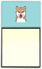 Carolines Treasures Checkerboard Blue Shiba Inu Sticky Note Holder, Large Multicolor