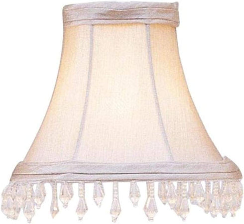 Livex Lighting S144 Bell Clip Chandelier Shade with Clear Beads, 1" x