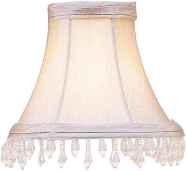 Livex Lighting S144 Bell Clip Chandelier Shade with Clear Beads, 1" x