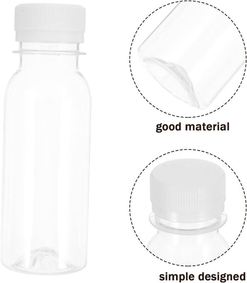 3.40 Oz 4.13X1.57X1.57 Inches Set 15 STOBOK Transparent Milk Storage Bottles with Leak-Proof Sealing Caps Pet Plastic