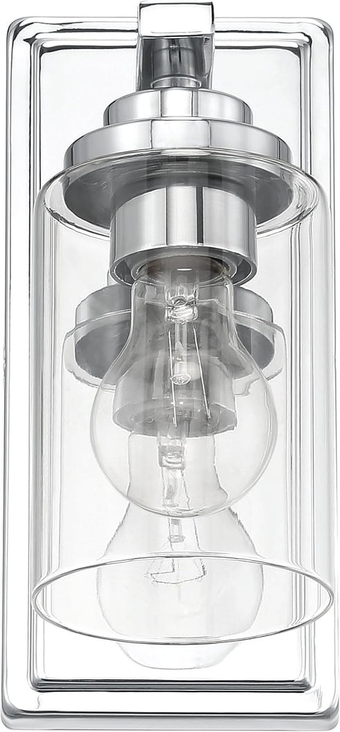 1 10 Craftmade - Clark Light in. Chrome Finish Wall Sconce with Clear Glass