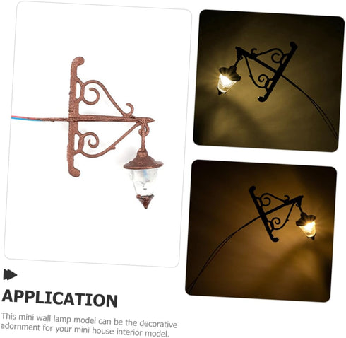 5pcs Uonlytech Scale Warm White LED Mini Wall Sconces in Antique Bronze DIY Sand Table Scene Accessories for Mini House
