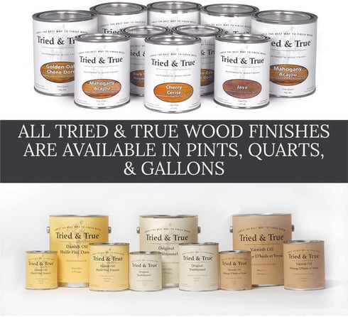 Tried & True Danish Oil, 8 oz Polymerized Linseed Oil Wood Finish & Sealer for Furniture, Butcher Blocks, Salad Bowls