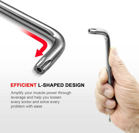 HAUTMEC 9-Piece Star Wrench Set, L Shape Metric Allen Wrench Set for Tamper Resistant Fasteners