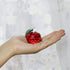 H&D Crystal Red Apple Paperweight, 40mm Art Glass Apple Collectible Figurines, Christmas Eve Gifts