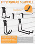 INCLY 36 Pack Heavy Duty Slatwall Hooks, Black Slatwall Panel Accessories for Garages, Retail Stores