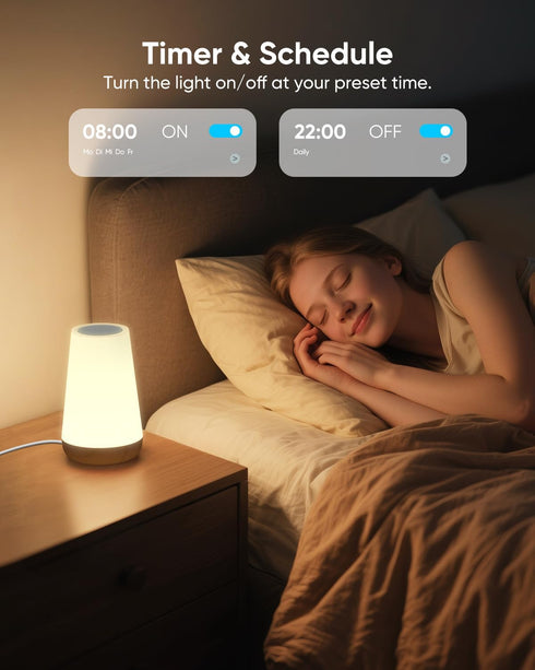Dimmable 32 2700-6500k Smart Table Lamp, Nursery Night Light with App/Voice Control Compatible with Alexa, Led Desk