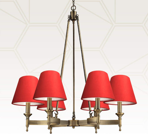 CS-1103-5RED 3 5 4.5, Royal Designs, Inc. Textured Linen Empire Chandelier Shade, x x Red