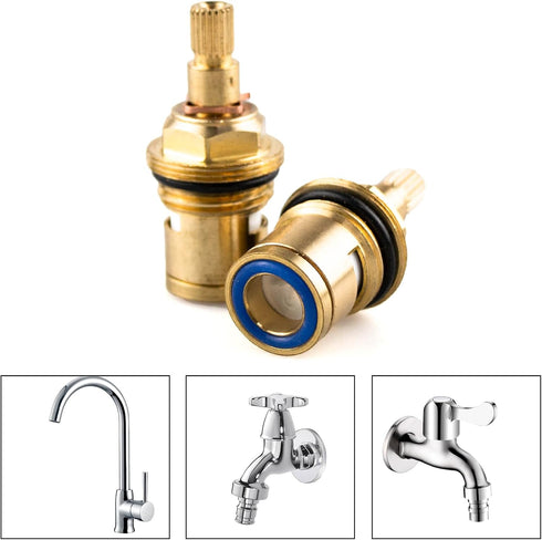 Brass Ceramic Stem Disc Cartridge G1/2" Replacement Valve for Faucet Repair Parts in Bathroom Kitchen