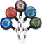 Badge Reel, Retractable ID Card Holder with 5 Assorted Patterns, 5 Pack, Animal Eyes Iris