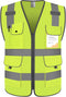 High Visibility Safety Vest for Men, 9 Pockets, Reflective Strips, ANSI Compliant, XG100-Yellow X-Large