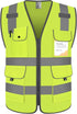 High Visibility Safety Vest for Men, 9 Pockets, Reflective Strips, ANSI Compliant, XG100-Yellow X-Large