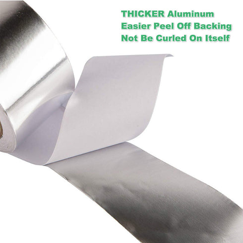 Extra Thick Aluminum Foil Duct Tape, High Temp Heavy Duty 2 inch x 13 YD Silver for HVAC Ductwork