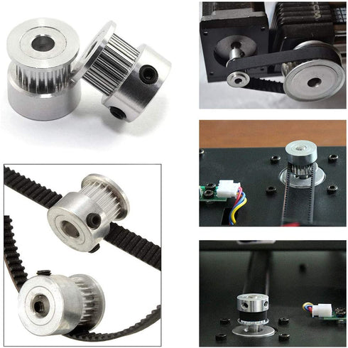 Fielect Aluminium Alloy XL 10 Teeth Timing Belt Pulley, 6mm Inner Bore Diameter for 3D Printer CNC