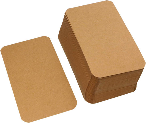 Penta Angel 100 Pcs Mini Blank Word Notes Cards for DIY Craft and Business Messages (Brown)