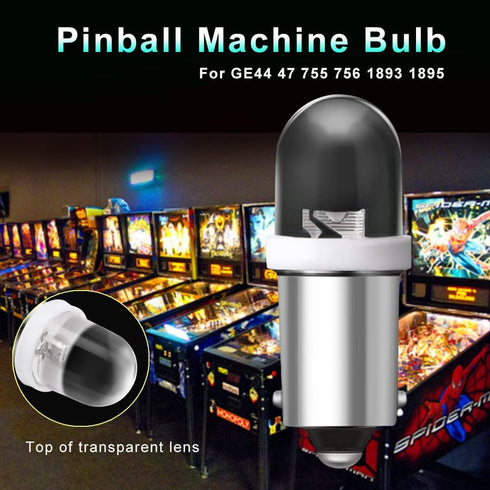 Keiurot GE44 47 756 755 Bulb Ba9s Led Bulbs for Pinball Led Bulbs Pinball Machine Light Bulb Fits Fender 1893 1895 Light Bulb 6.3V 6V DC White Pack of 20 by Keiurot
