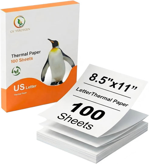 GV Verdegen Thermal Printer Paper 8.5 x 11,Thermal Printing Paper Compatible with Portable Printer
