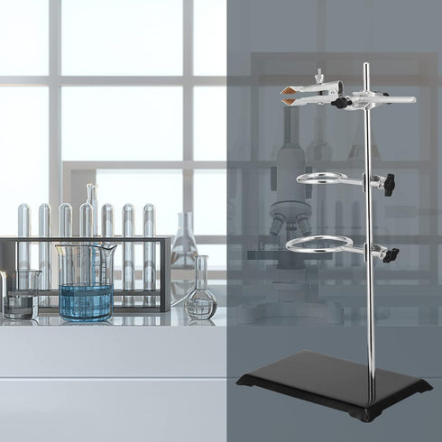 SEUNMUK 2 Pack Lab Stand Set - Laboratory Grade Stand Support Set with Coated Base for Fixing Labware