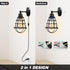 2pack, LYOOWNG Plug in Wall Sconces Industrial Wall Lamp with Plug in Cord, Farmhouse Wall Sconces, Wire Cage Wall