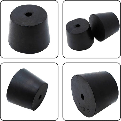 PENCK 6pcs Rubber Stopper with Hole, 27mm to 34mm Tapered Plug for Lab Home Use