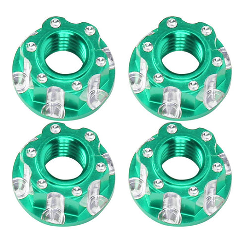 VGEBY 4pcs RC Hex Nuts, M4 Aluminum Alloy Wheel Hex Nuts for D3 D4 1/10 RC Car, Green