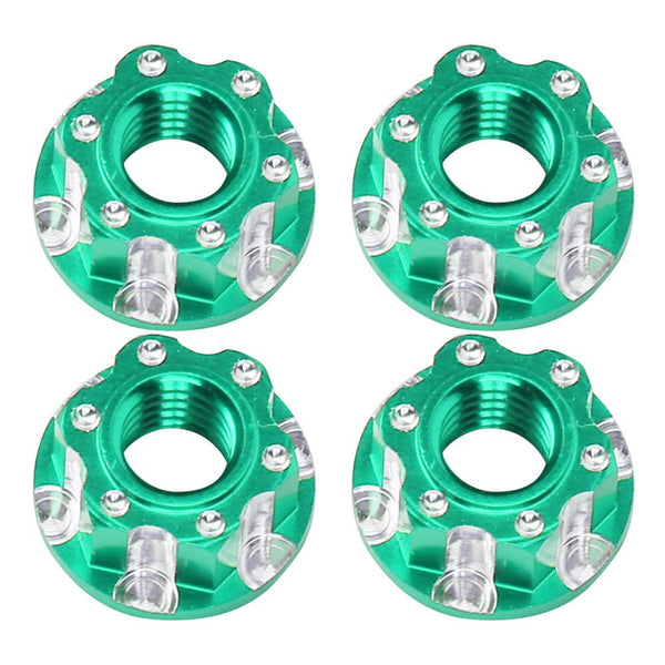 VGEBY 4pcs RC Hex Nuts, M4 Aluminum Alloy Wheel Hex Nuts for D3 D4 1/10 RC Car, Green