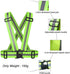 Reflective Vest Running Gear - Safety Reflector Strap Bands - High Visibility Elastic Adjustable Motorcycle Walking Reflective Vest for Men and Women (Green)