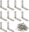 PxyelecStainless Steel L Bracket Joint (10-Pack) 2.5mm Thick Silver Right Angle Corner