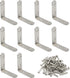 PxyelecStainless Steel L Bracket Joint (10-Pack) 2.5mm Thick Silver Right Angle Corner