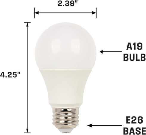Westinghouse 5229120 A19 Daylight LED Light Bulb 14 Watt (100 Watt Equivalent), Medium Base, 6 Pack