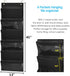 ZKOO Fabric Office Supplies Storage Organizer - Wall Mount/Over The Door Hanging File Folder with 6 Pockets & 2 Hangers