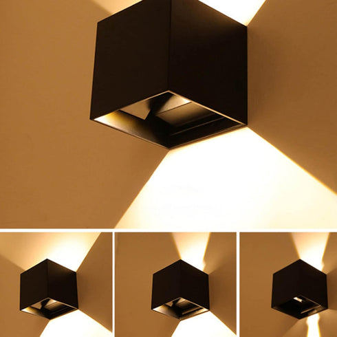 Gsycle LED Square up and Down Light, Up and Down Outdoor Wall Lights Fixture Aluminum Hardwired Square Modern Wall